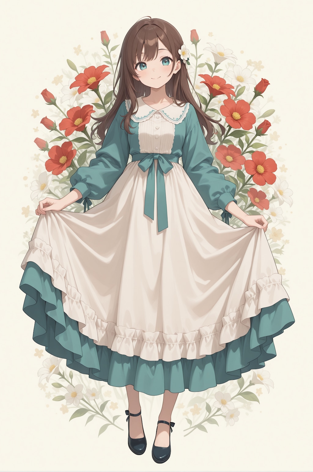 花を背負った女の子たち