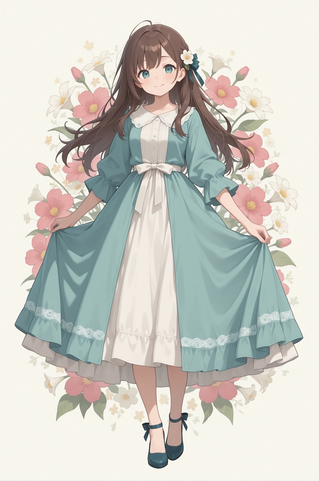 花を背負った女の子たち