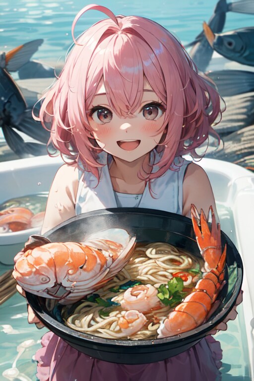 美少女海鮮麺、めしあがれ🎵😉