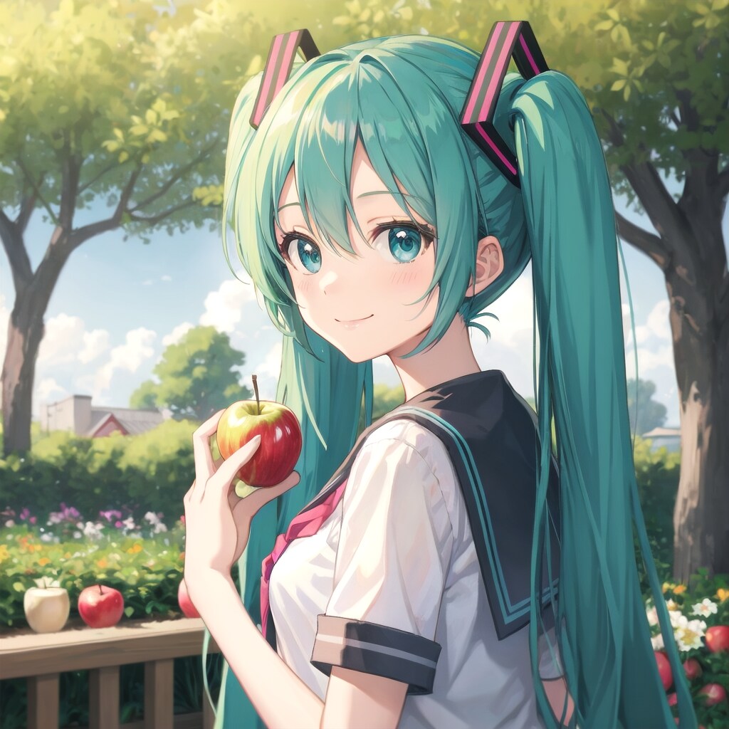 振り返るミクさん