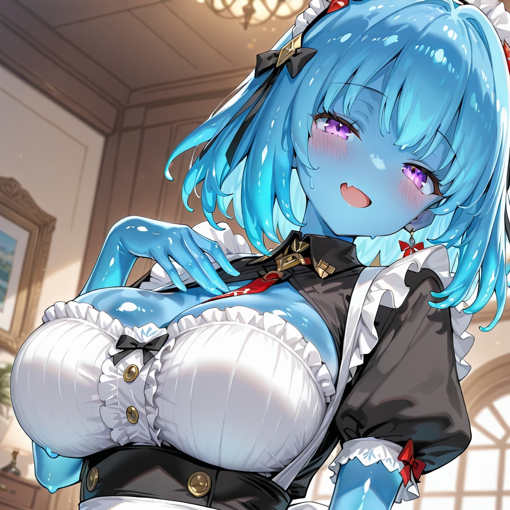 スライム娘メイド (blue) | の人気AIイラスト・グラビア