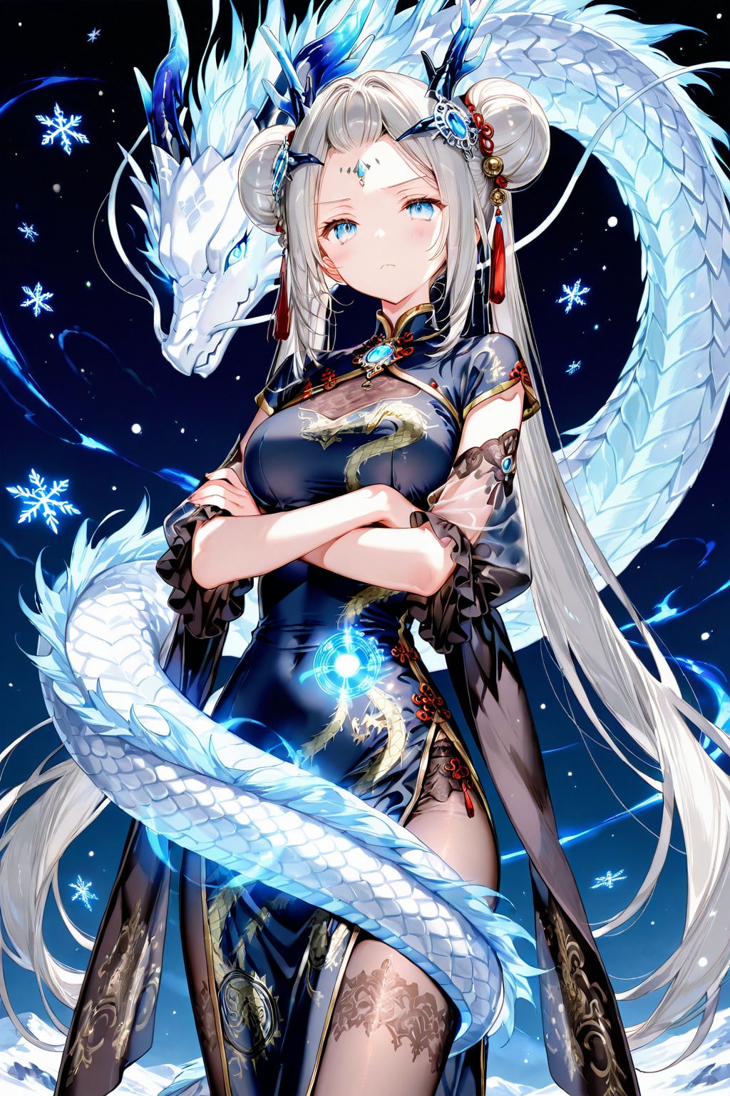 ❄️ ドラゴニア第三王女：氷華の賢者シラユキ (Shirayuki) | の人気AIイラスト・グラビア