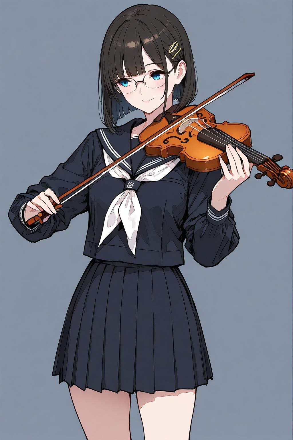 バイオリン🎻を弾くメガネちゃん👓✨