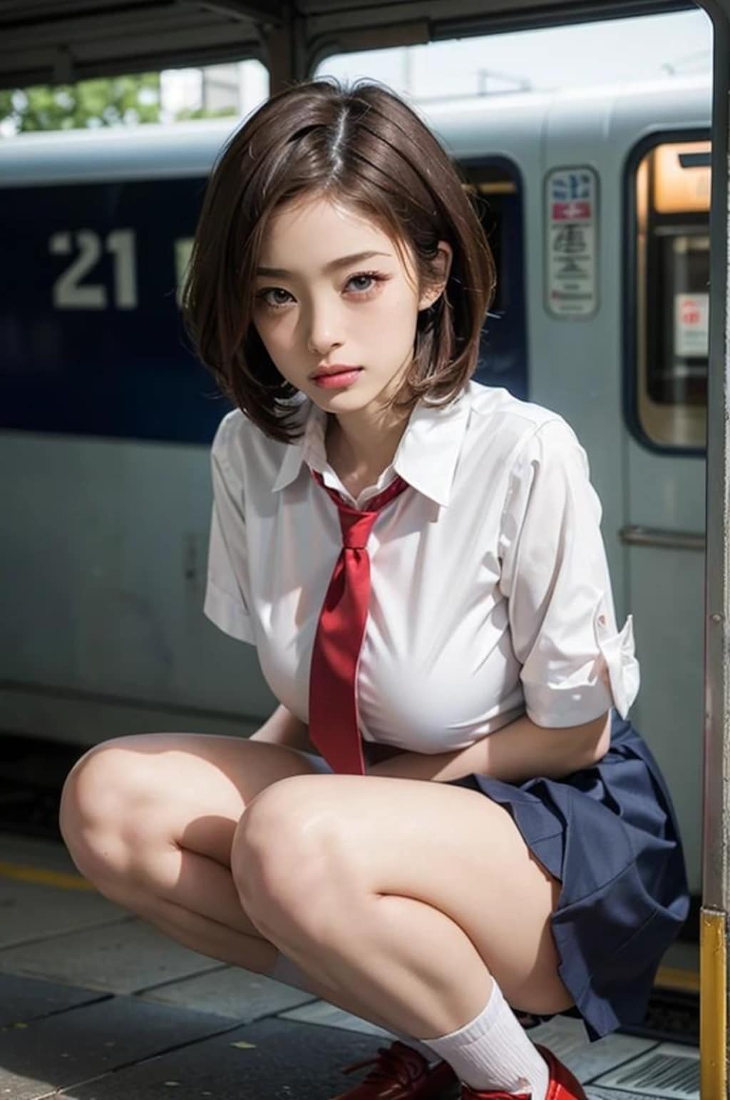 電車で見かける女子高生