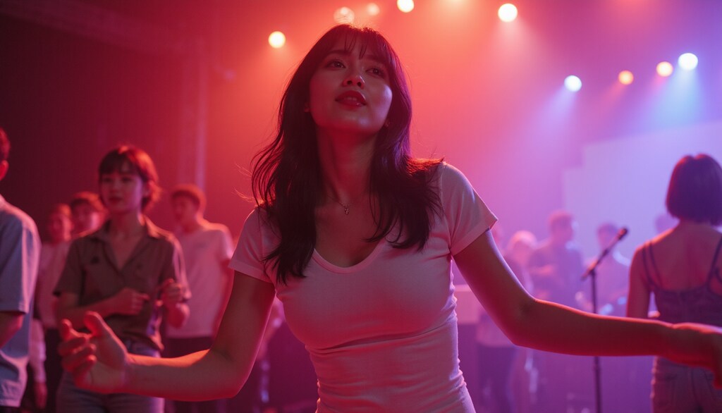 煌びやかなダンスステージの美女