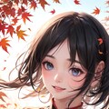 1 girl, happy, autumn, cheongsam, cheongsam hair, warm colors, extreme close-up, floating fallen lea 12枚目