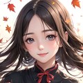 1 girl, happy, autumn, cheongsam, cheongsam hair, warm colors, extreme close-up, floating fallen lea 4枚目