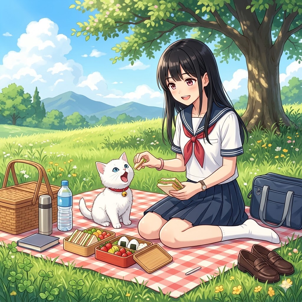 ねこたん、あーんして