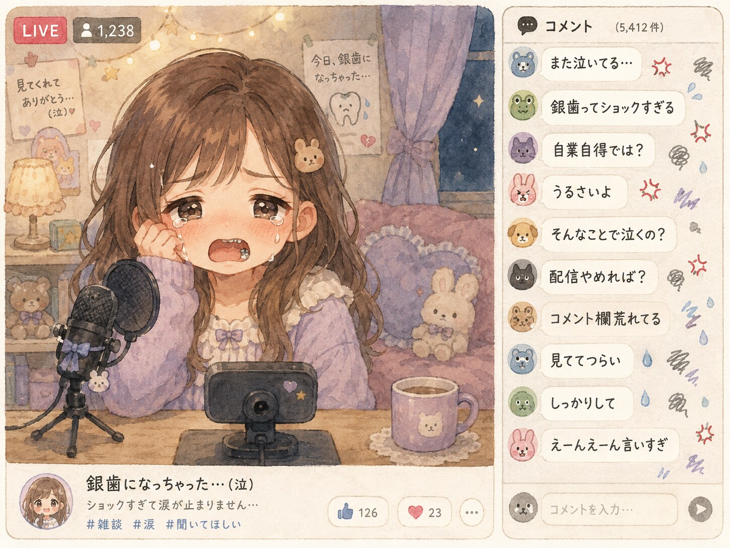 ぎんばになっちゃったの…生配信