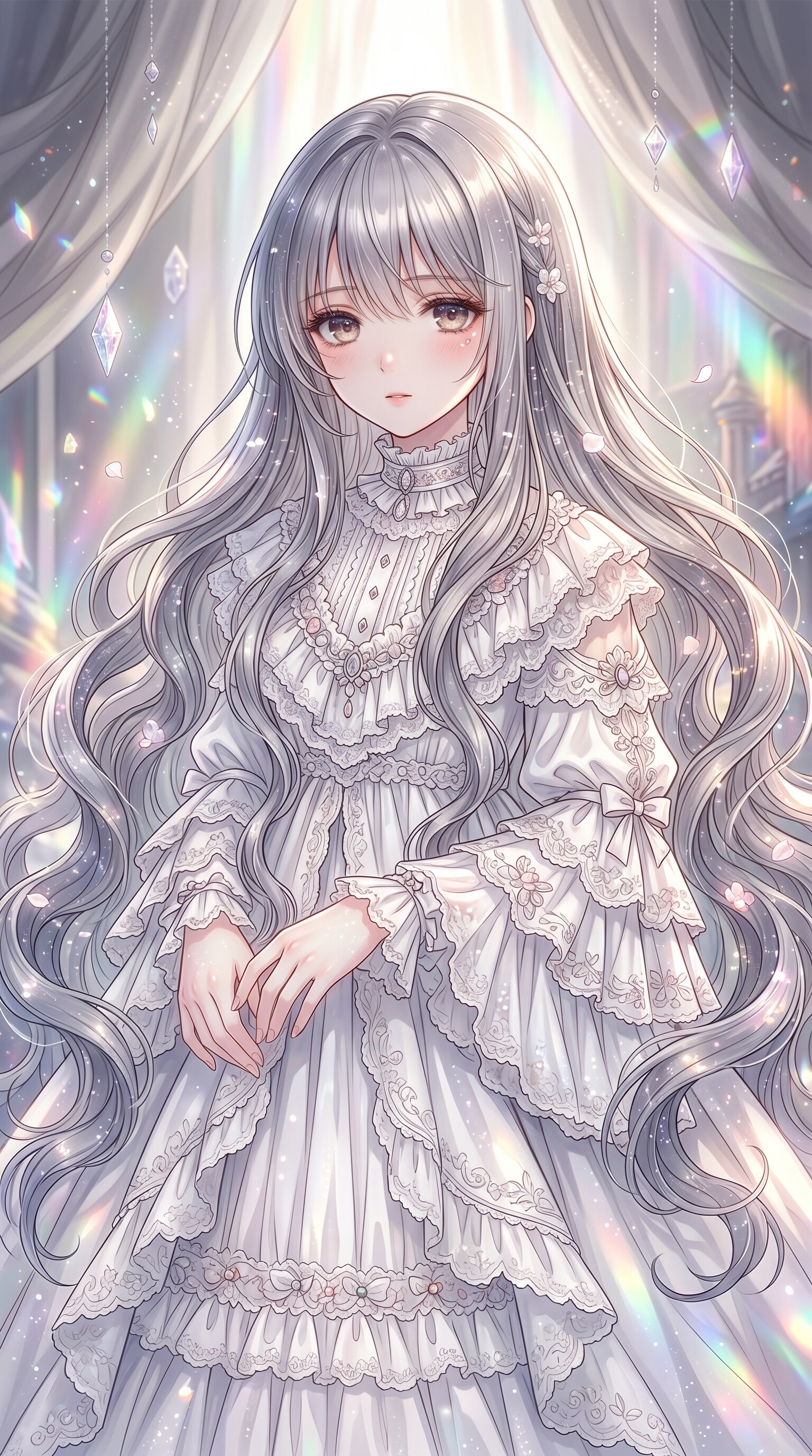 銀糸の静寂と光の衣 | の人気AIイラスト・グラビア