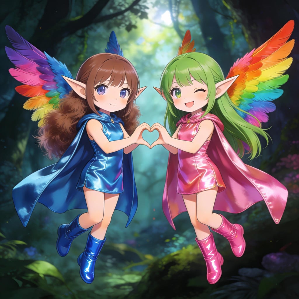 二人の仲良し妖精　ツーショット