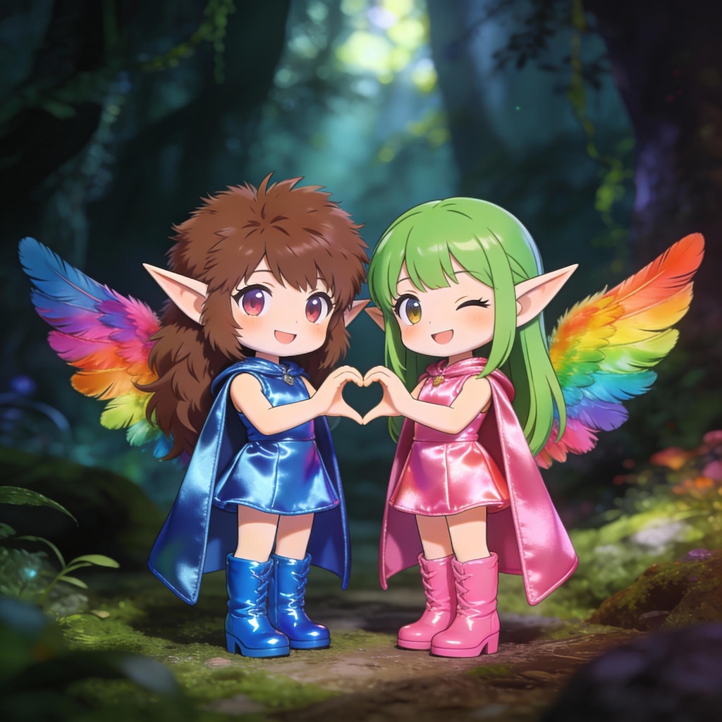 二人の仲良し妖精　ツーショット