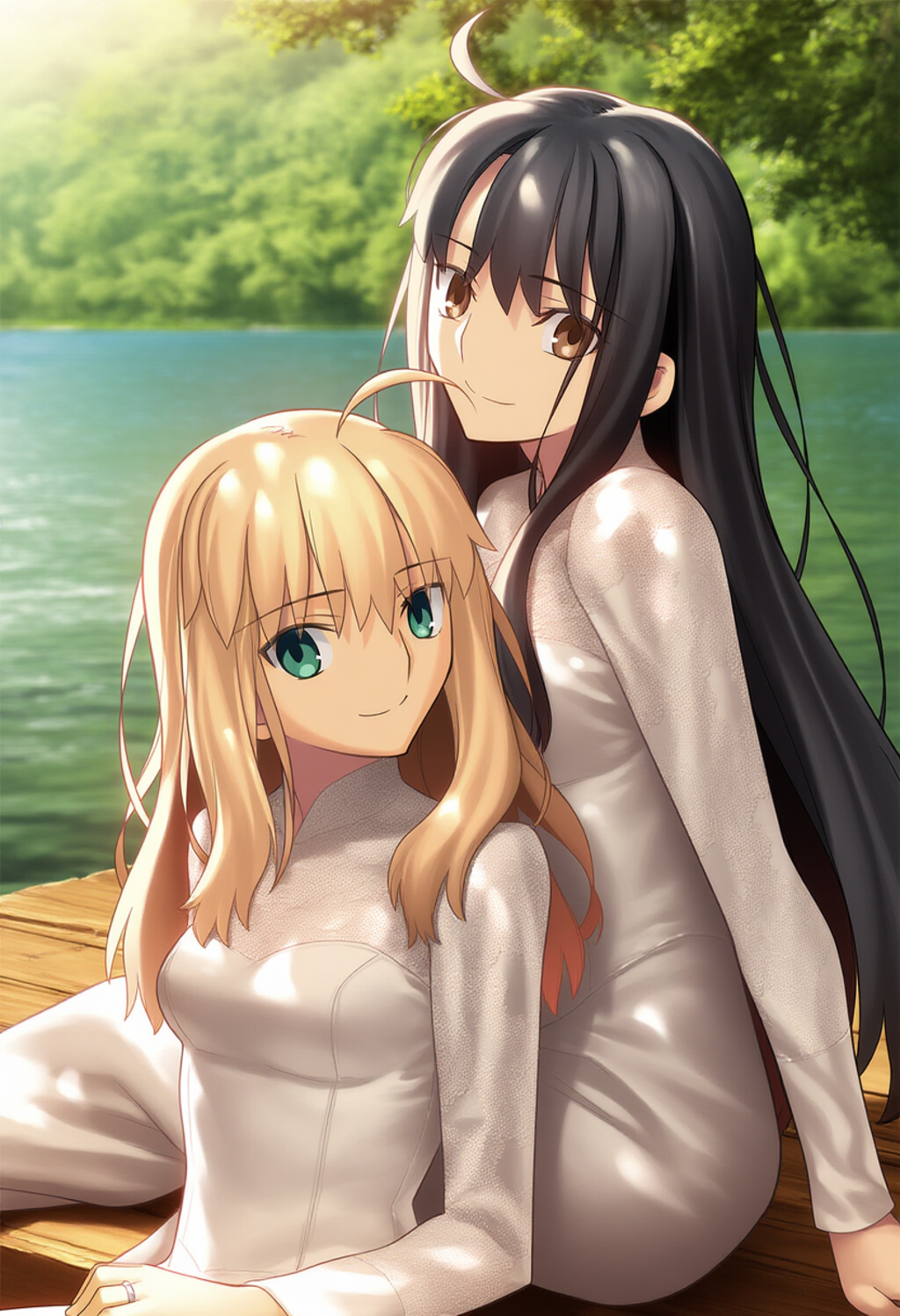 【蔵出 夢絵】湖と渡り鳥