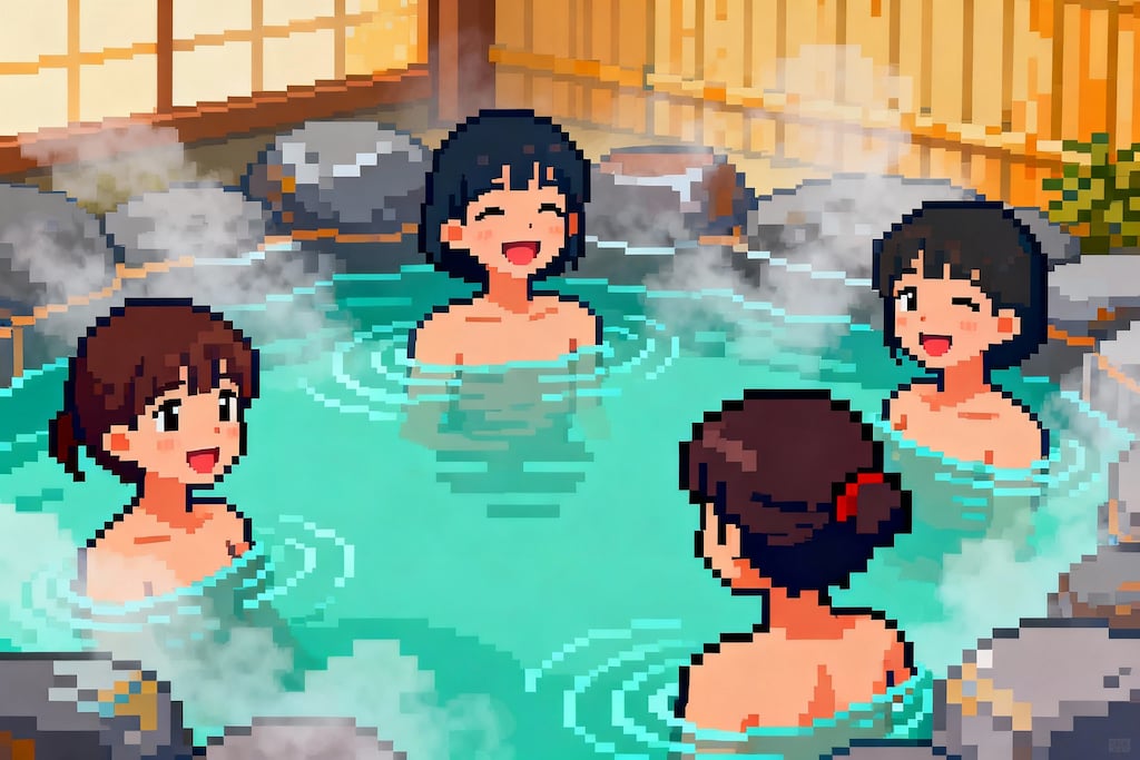 温泉の少女たち