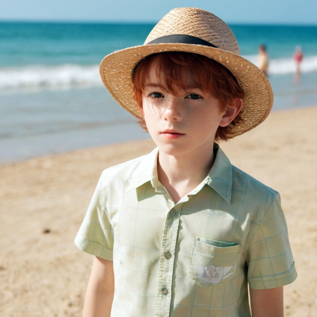 少年と海