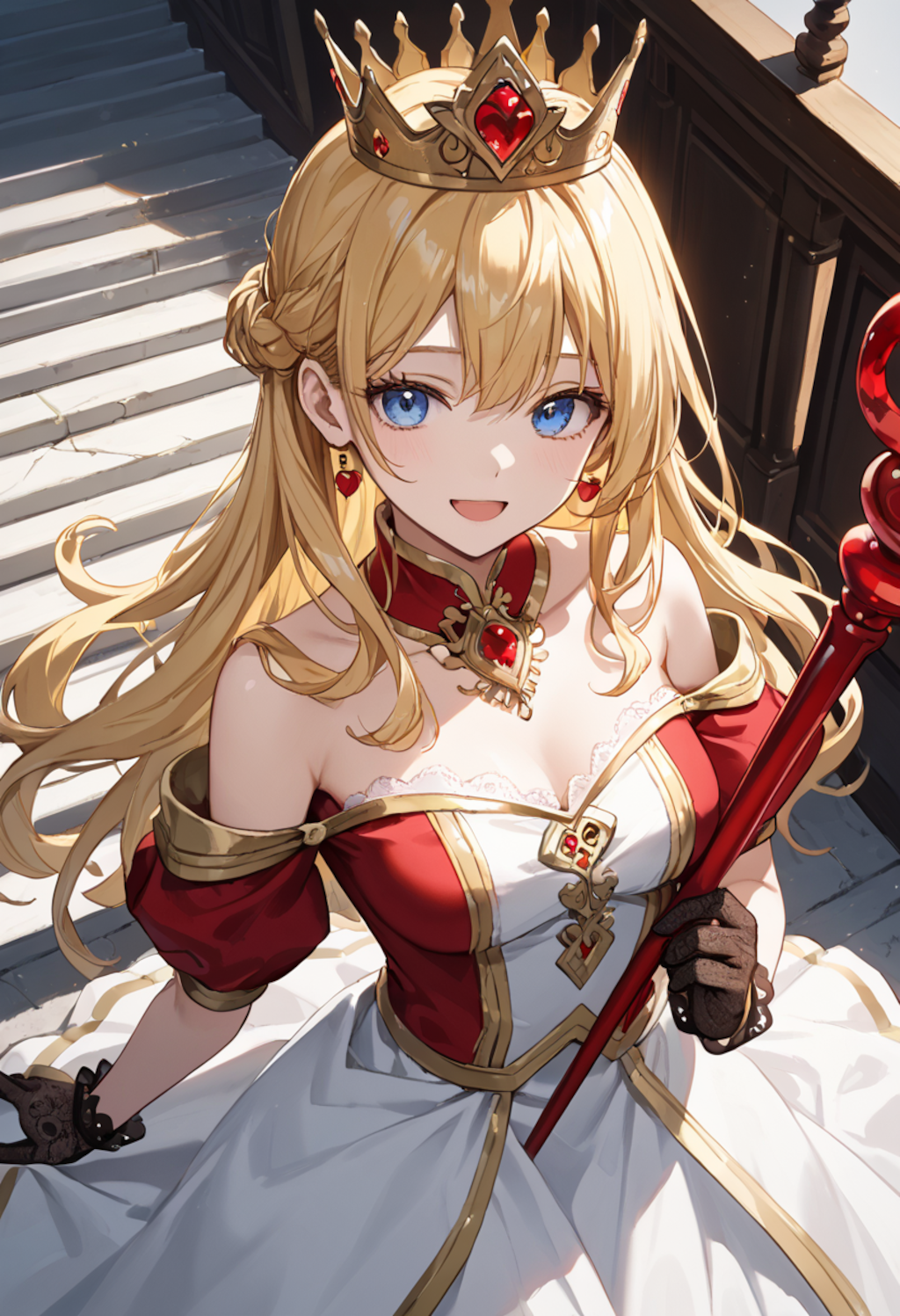 赤の女王コスを楽しんでる後輩ちゃん