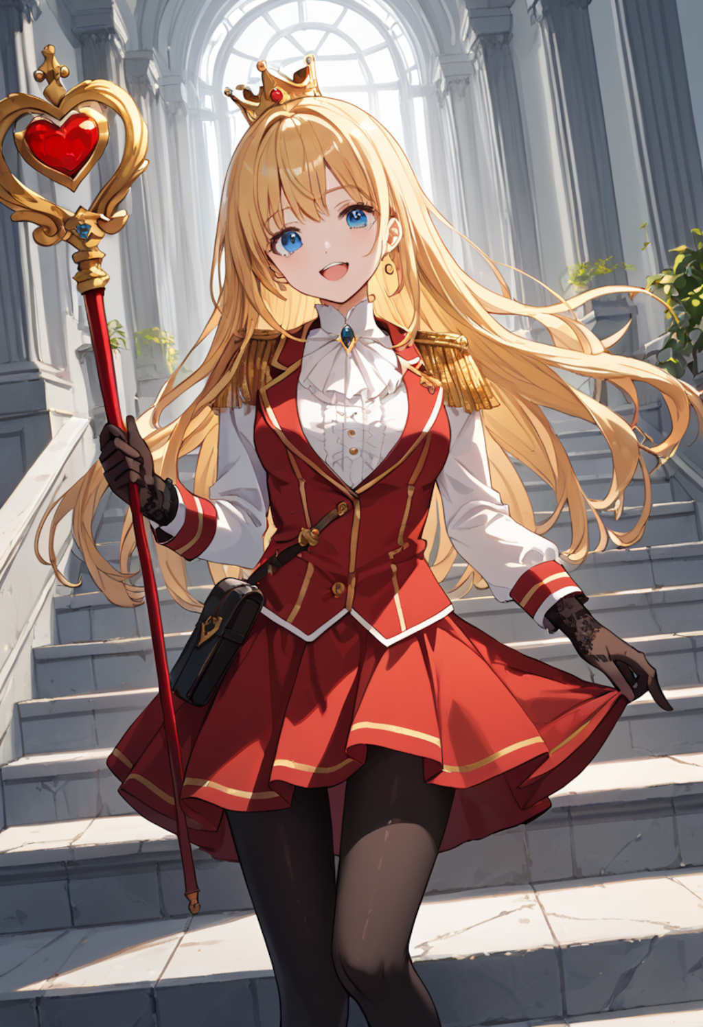 赤の女王コスを楽しんでる後輩ちゃん