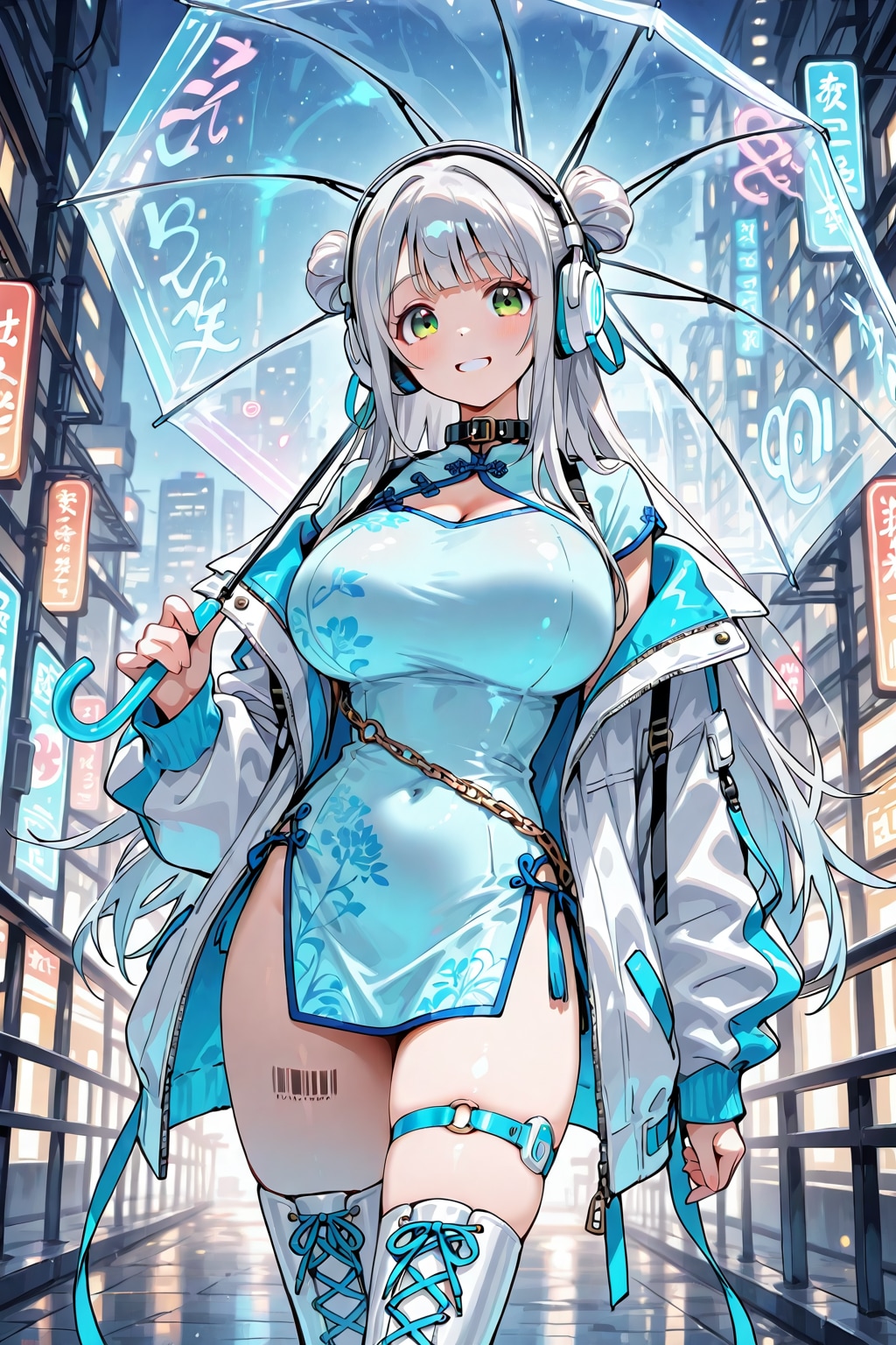 Blue Qipao | の人気AIイラスト・グラビア