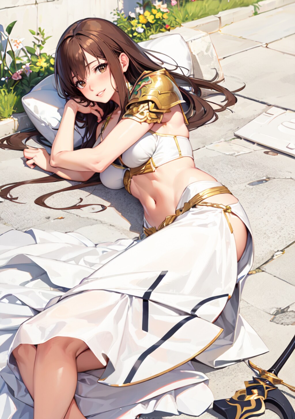 休憩中の女騎士