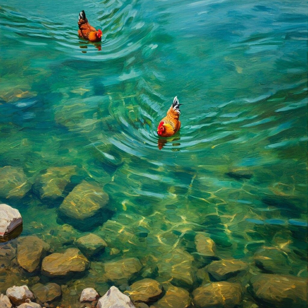 Poultry in the water