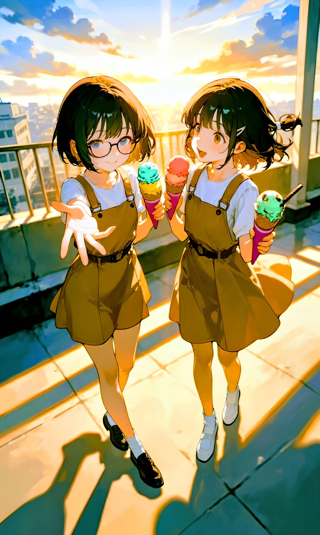 Pixaiさんで双子アイスクリーム