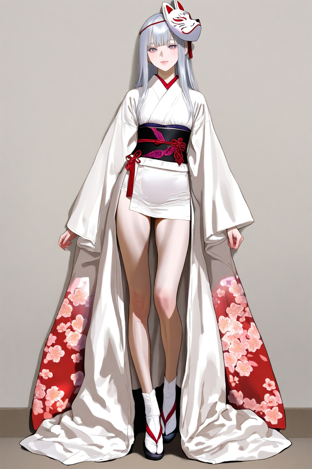 白狐のお面の女性