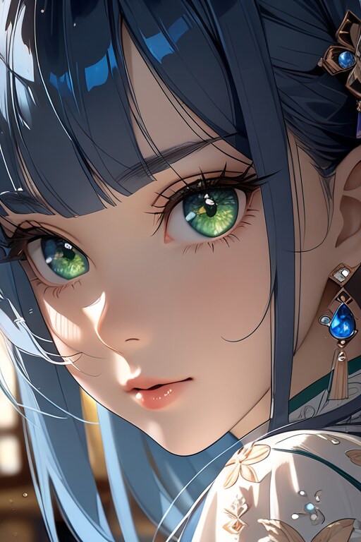 青髪翠眼の少女