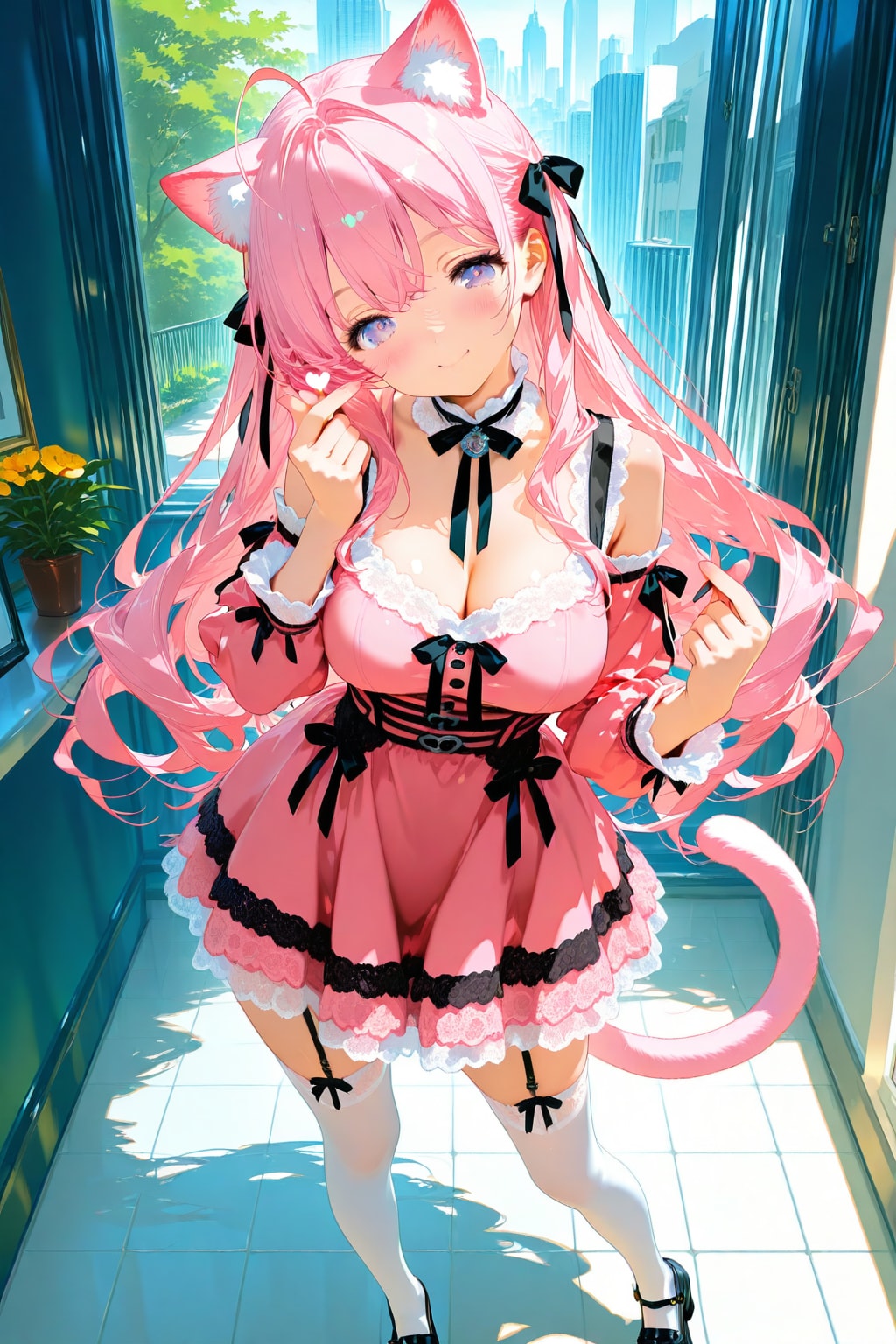 地雷系ピンクねこみみ