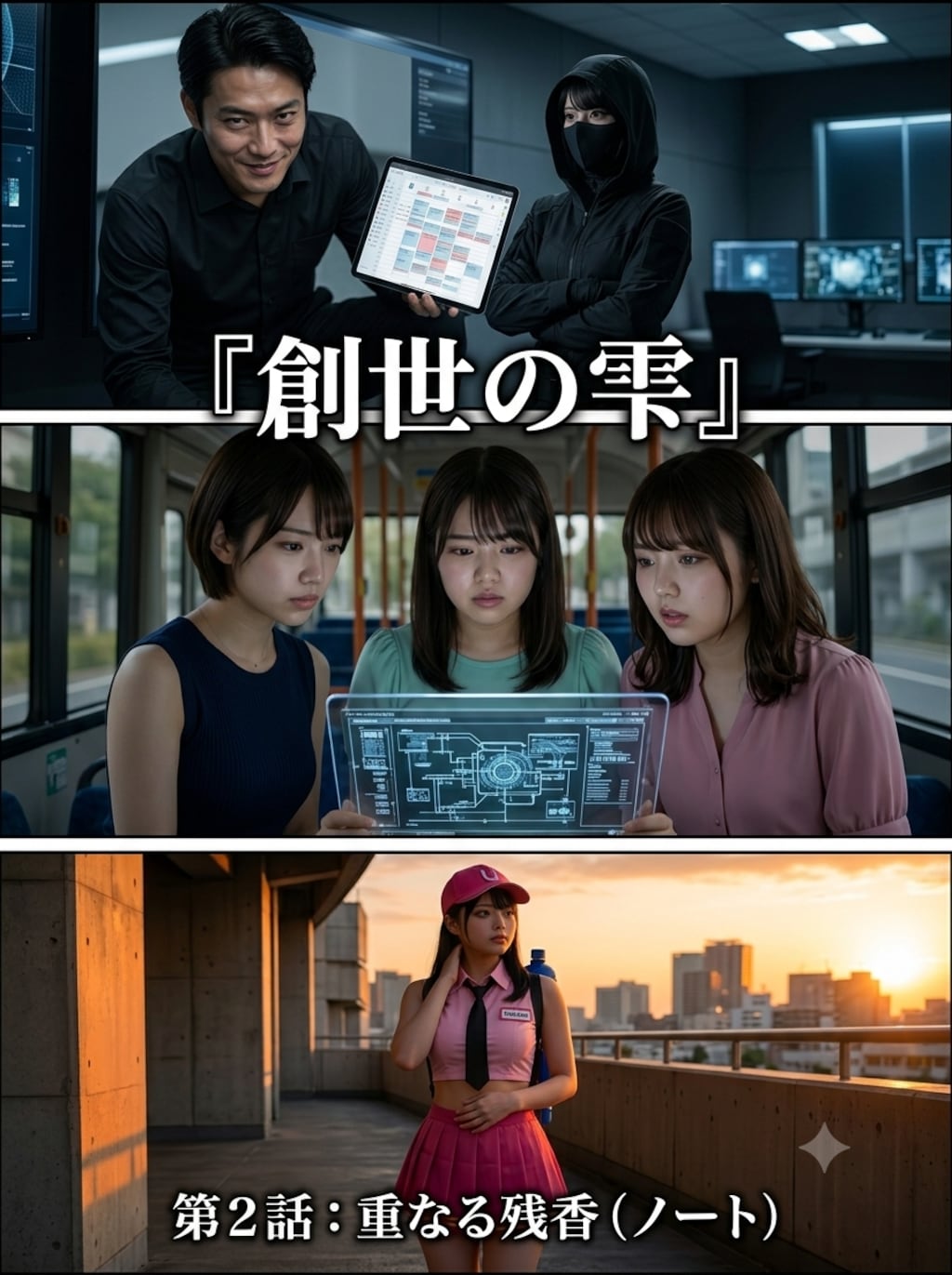 フォトコミック風なPuni-Paletteの3人