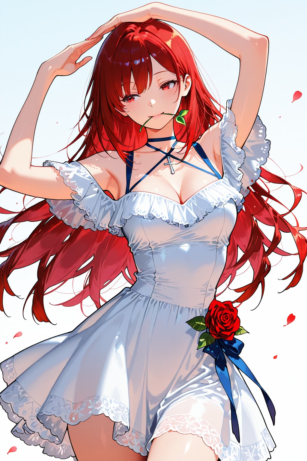 薔薇(の茎)を咥えて踊るソードダンサー② | の人気AIイラスト・グラビア