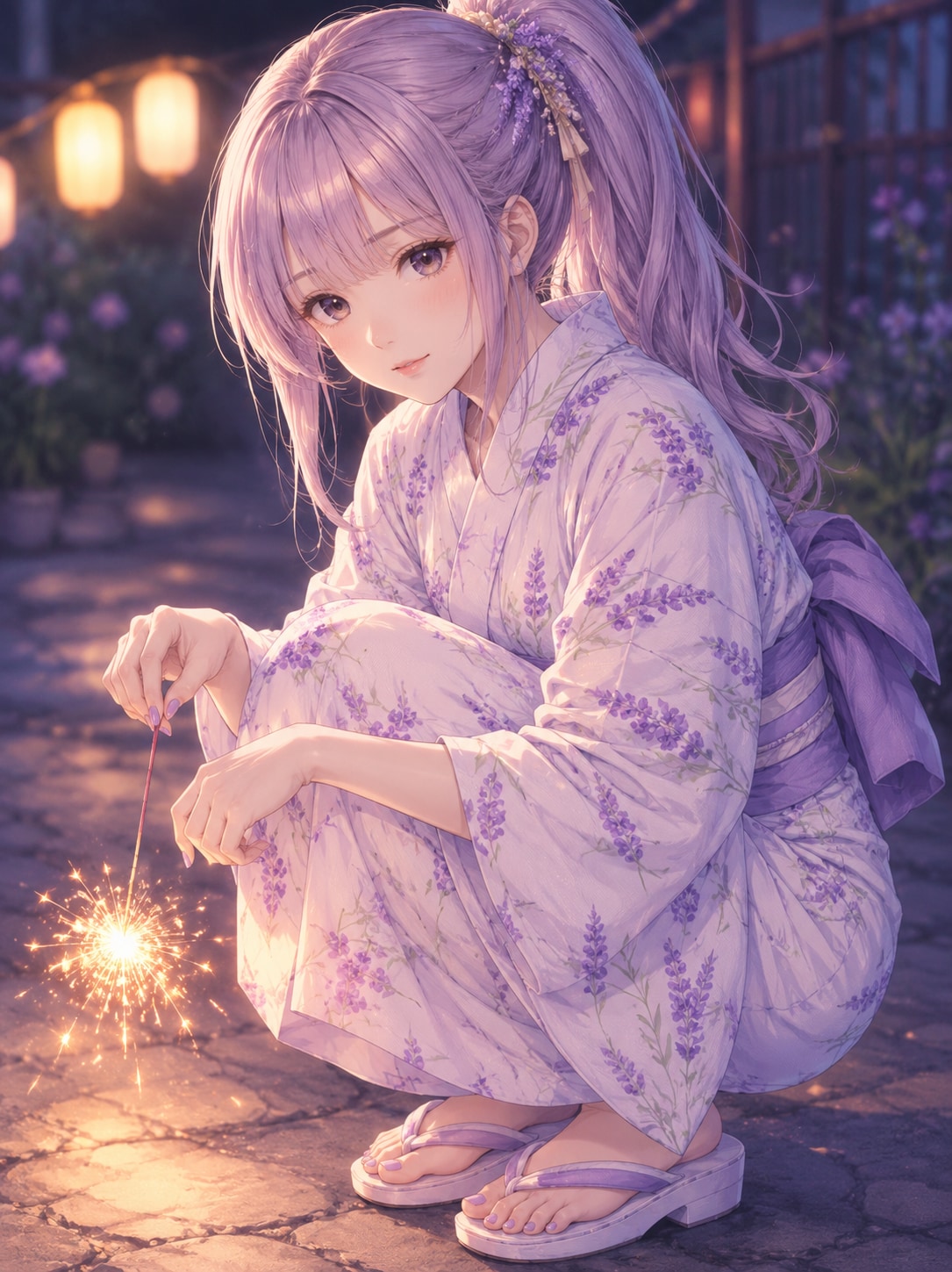 ポニテ浴衣(ラベンダーちゃん🪻) | の人気AIイラスト・グラビア