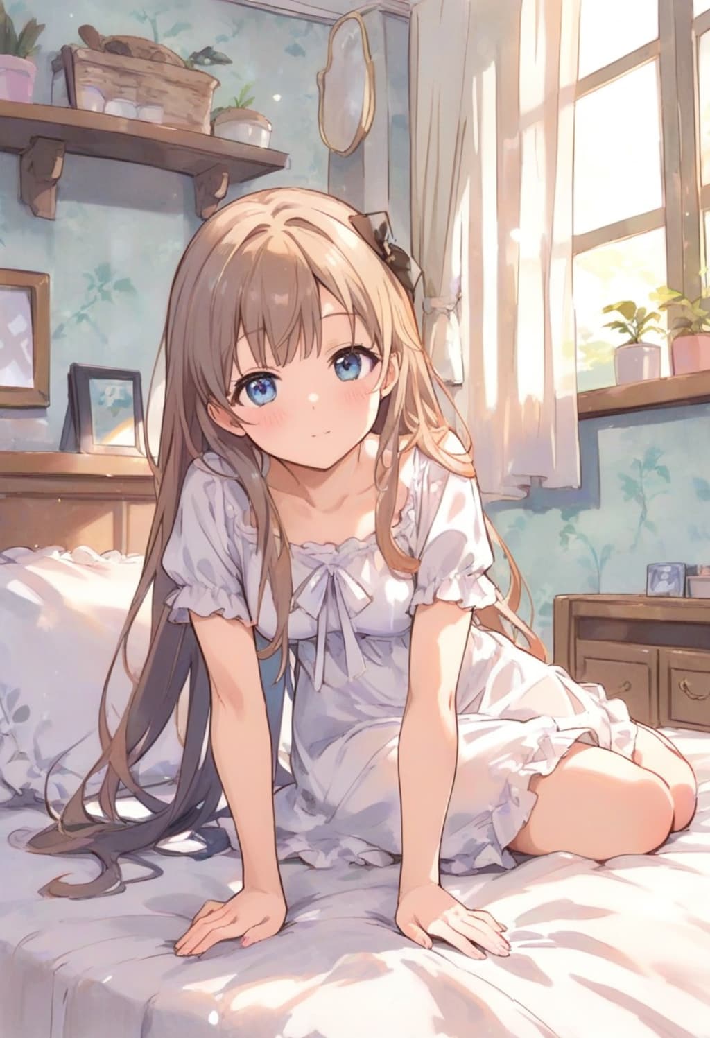 少女の部屋(水彩タッチ)(180)