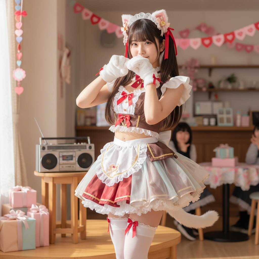 黒ツイにゃん。バレンタインメイド | の人気AIイラスト・グラビア