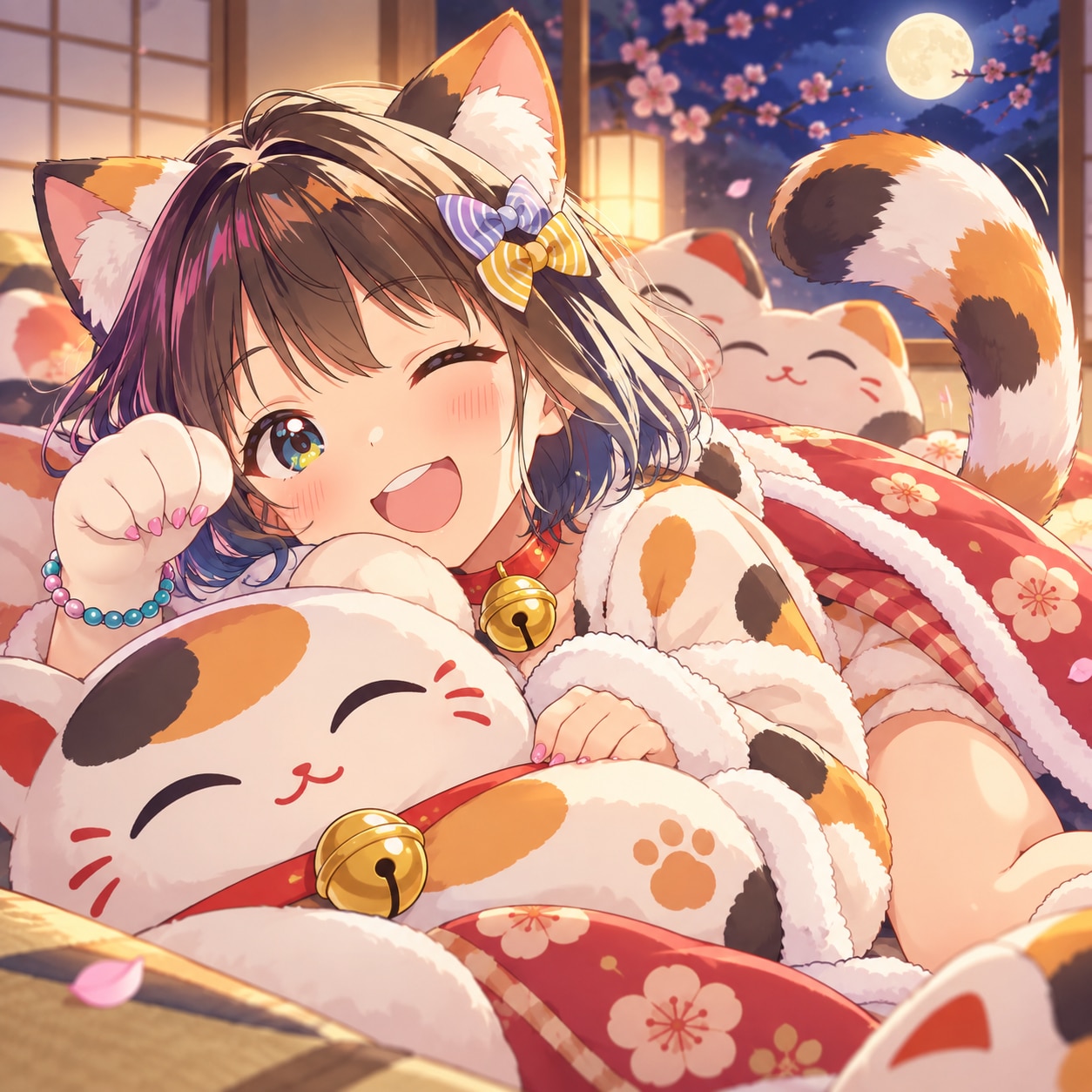 福来いにゃんにゃん招き猫（７）３時のアイドル　GPTimages2.5 | の人気AIイラスト・グラビア
