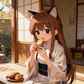 ふかし芋を食べるみことちゃん 2枚目