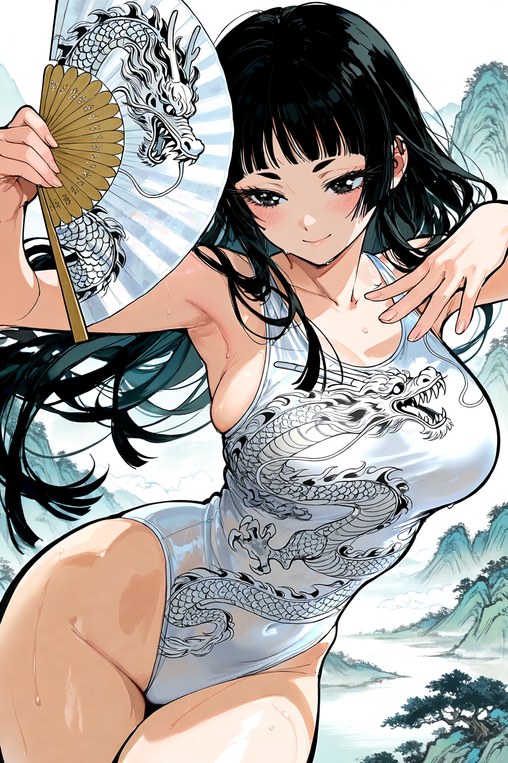 龍のハイレグ巫女♪護国豊穣の「ハイレグ💖龍の舞」😍💕