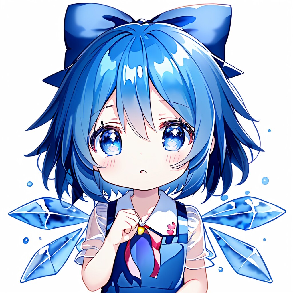 チルノのLoRAでXLじゃない方の学習結果。--[12枚]