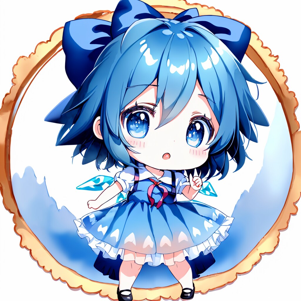 チルノのLoRAでXLじゃない方の学習結果。--[12枚]