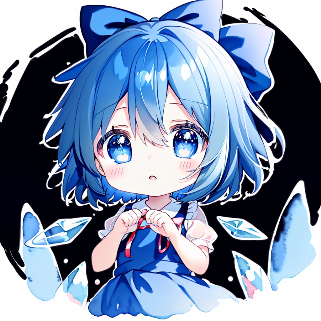 チルノのLoRAでXLじゃない方の学習結果。--[12枚]