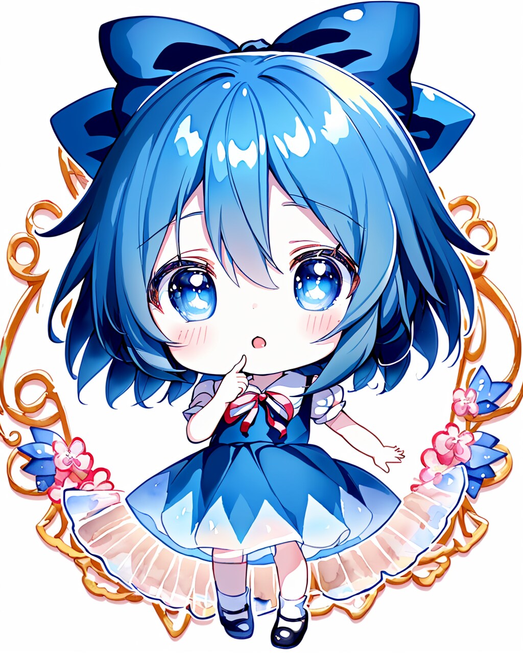 チルノのLoRAでXLじゃない方の学習結果。--[12枚]