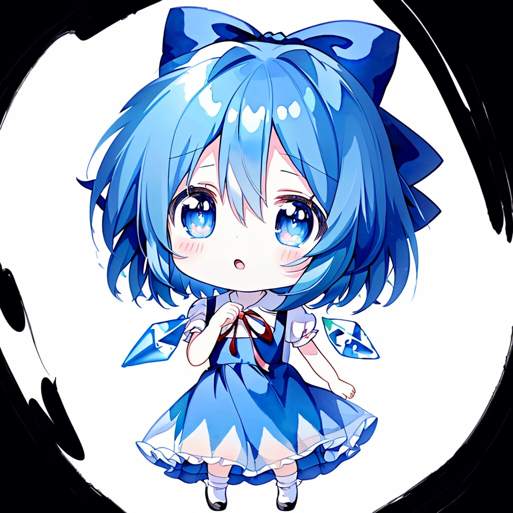 チルノのLoRAでXLじゃない方の学習結果。--[12枚]