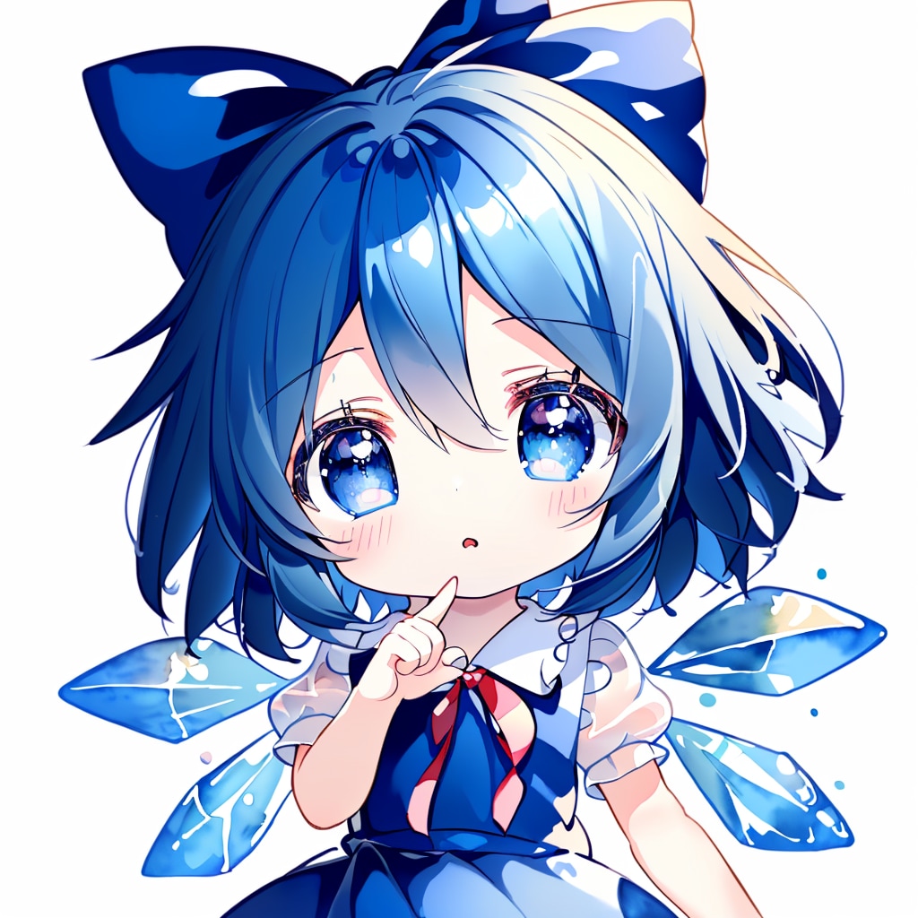 チルノのLoRAでXLじゃない方の学習結果。--[12枚]