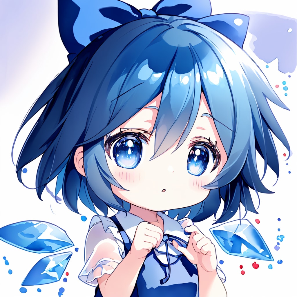 チルノのLoRAでXLじゃない方の学習結果。--[12枚]