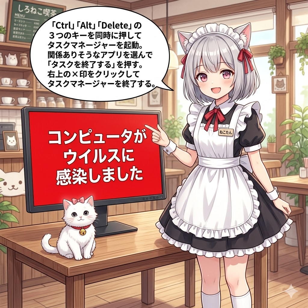 コンピュータがウイルスに感染しました