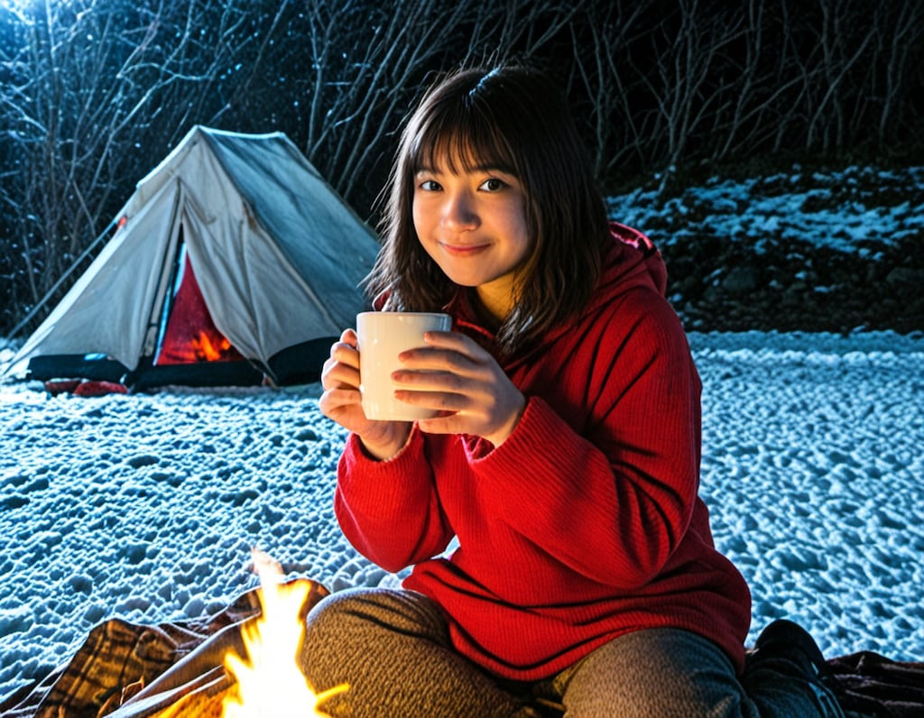 雪山と美少女_2