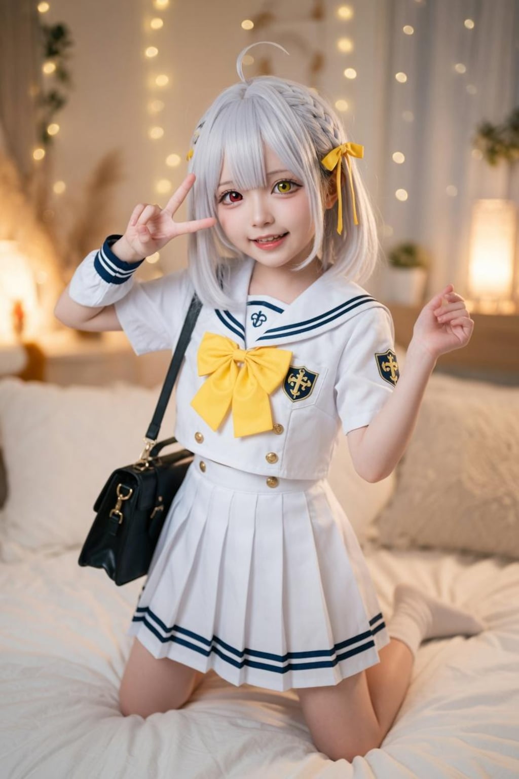 白制服少女　ふともも・パンチラ誘惑