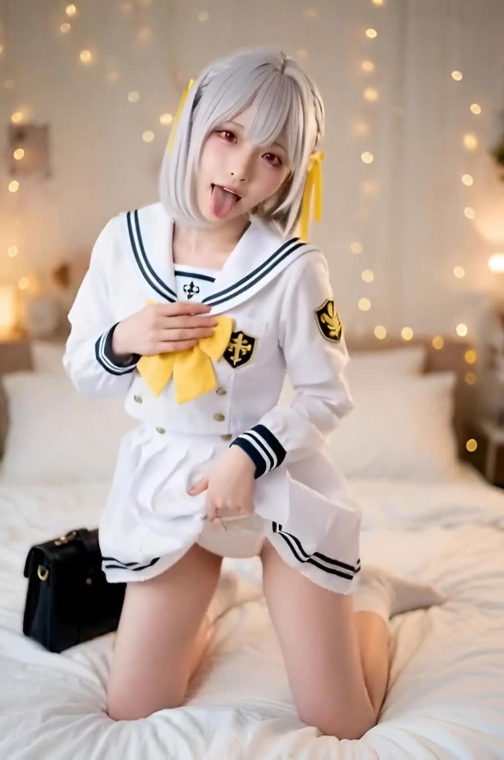 白制服少女　ふともも・パンチラ誘惑