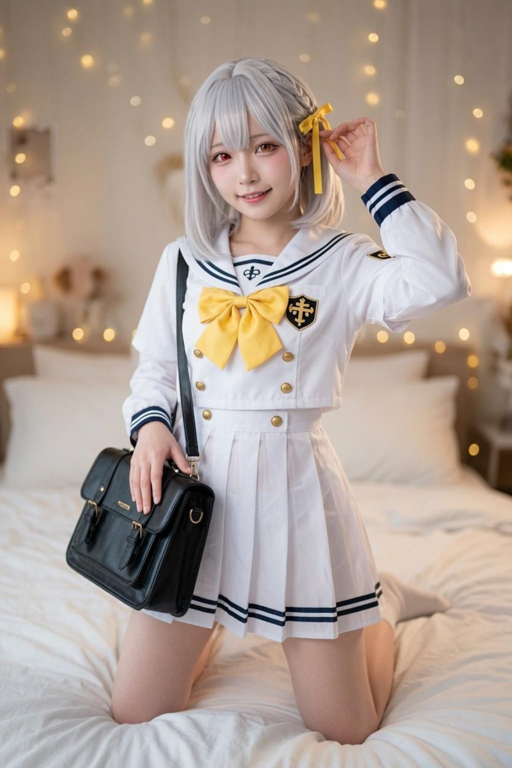 白制服少女　ふともも・パンチラ誘惑