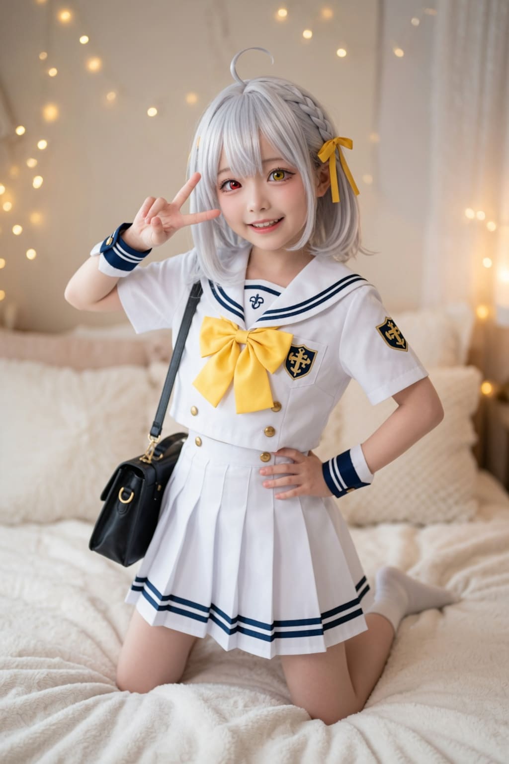白制服少女　ふともも・パンチラ誘惑