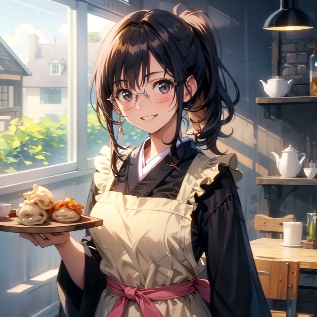 ポニーテールのお給仕さん